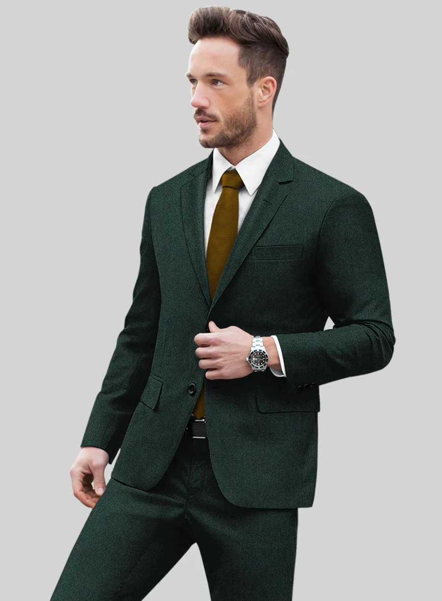 Italian Wool Cashmere Martini Green Suit - Image 4