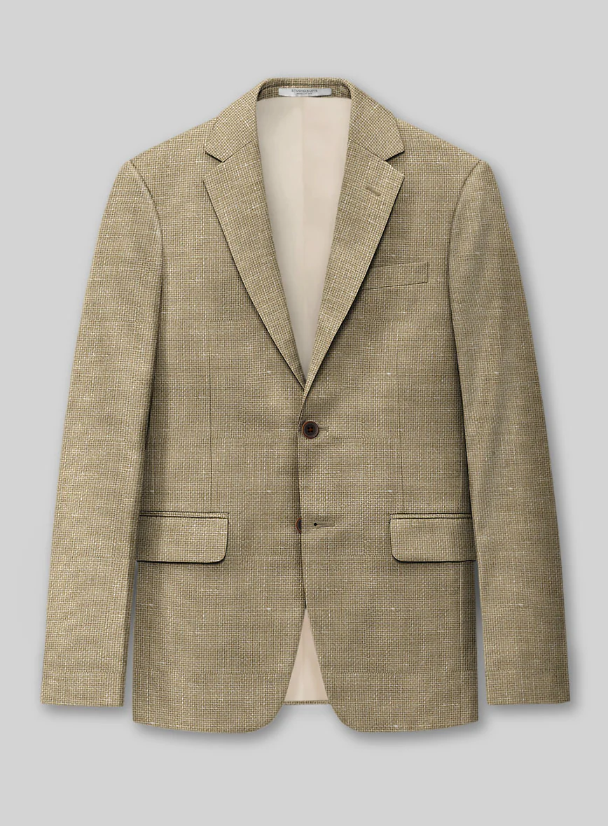 Italian Wool Linen Basket Weave Inol Jacket