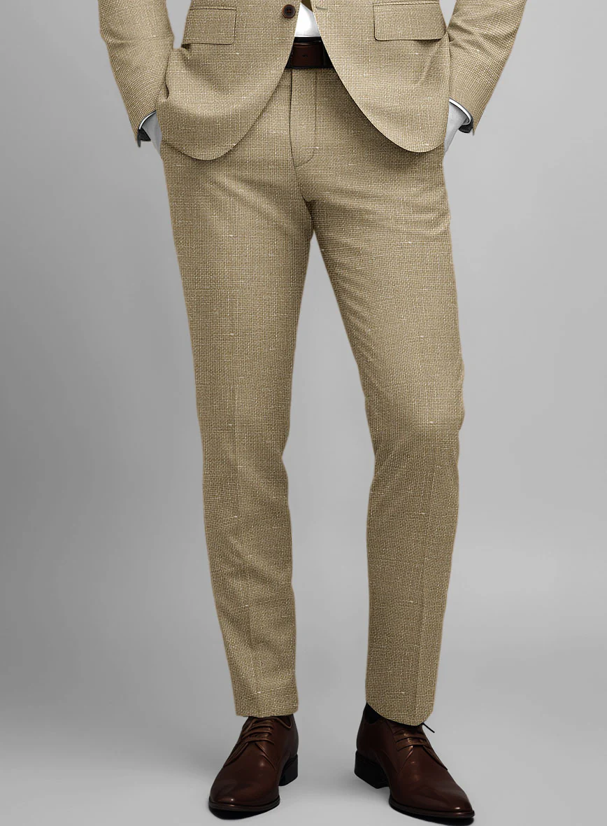 Italian Wool Linen Basket Weave Inol Pants - Image 2