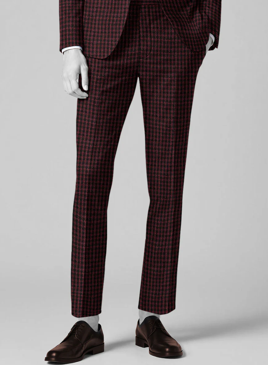 Italian Wool Linen Cashmere Figaro Houndstooth Pants - Image 2