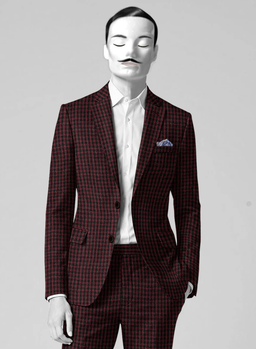 Italian Wool Linen Cashmere Figaro Houndstooth Suit - Image 2