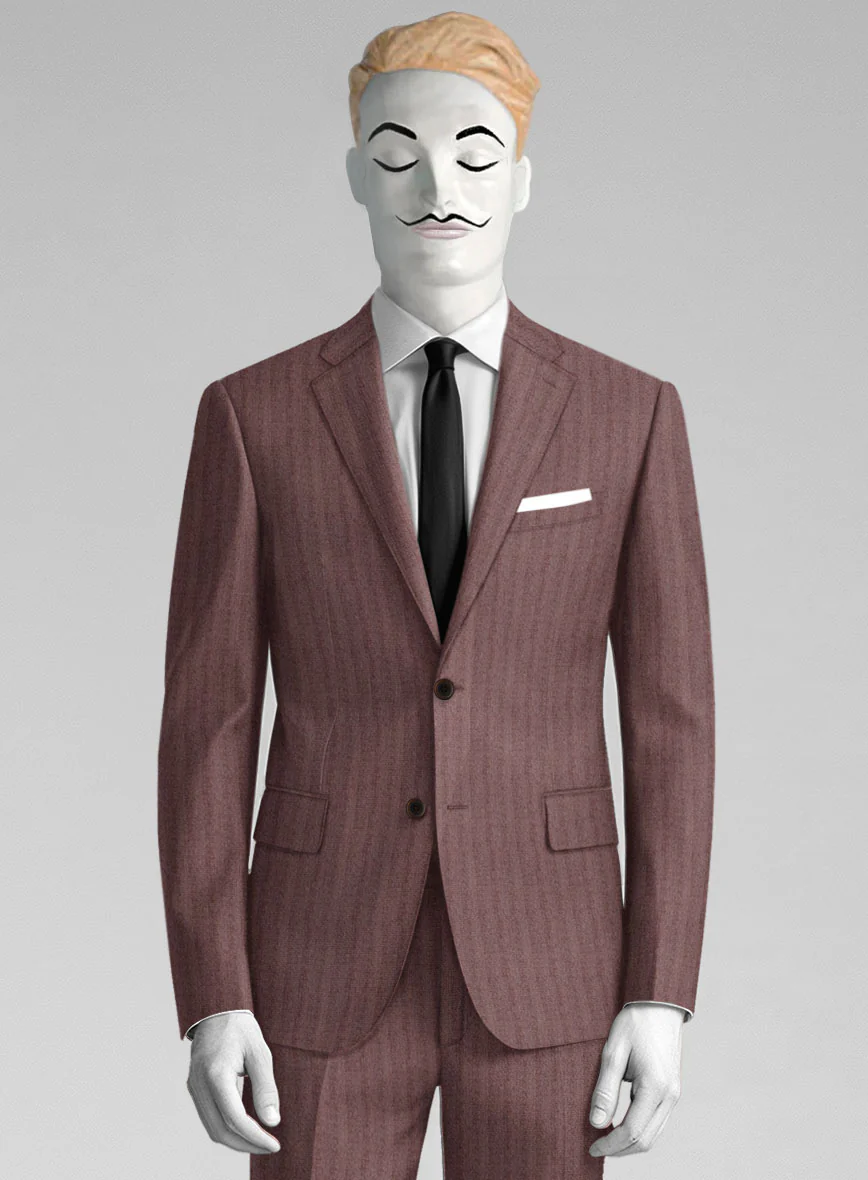 Italian Wool Silk Morwyn Herringbone Suit - Image 3
