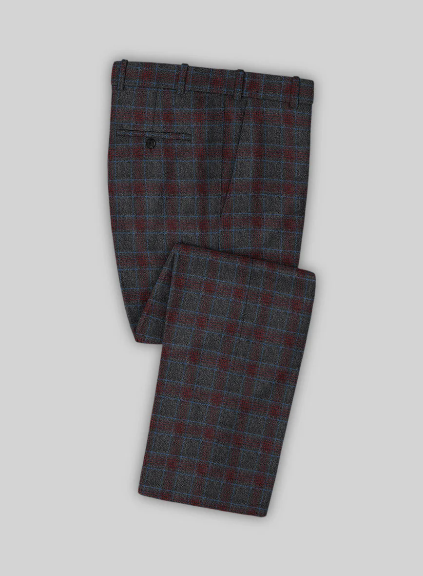 Italian Zaul Checks Tweed Pants