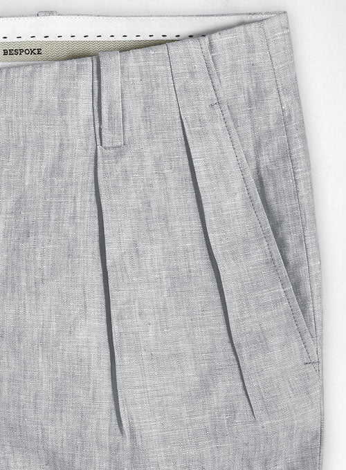 Italian Zod Light Gray Vintage Manny Linen Trousers - Image 7