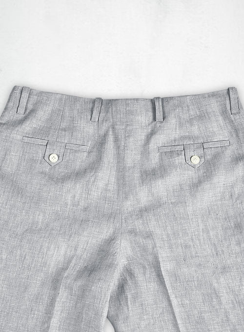 Italian Zod Light Gray Vintage Manny Linen Trousers - Image 8