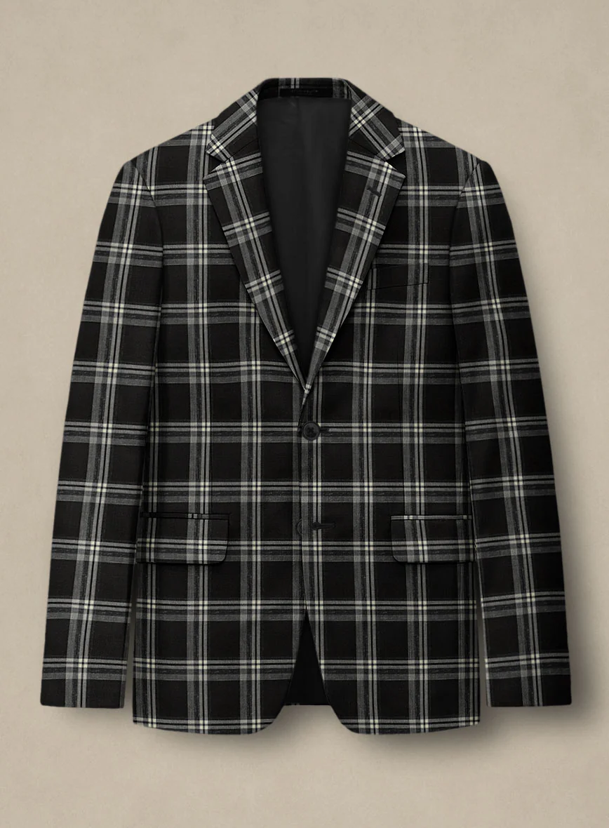 Italiano Murano Oseja Black Wool Linen Silk Jacket
