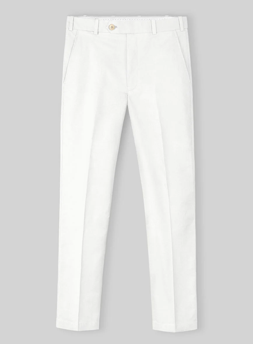 Ivory Napoli Stretch Light Weight Cotton Pants