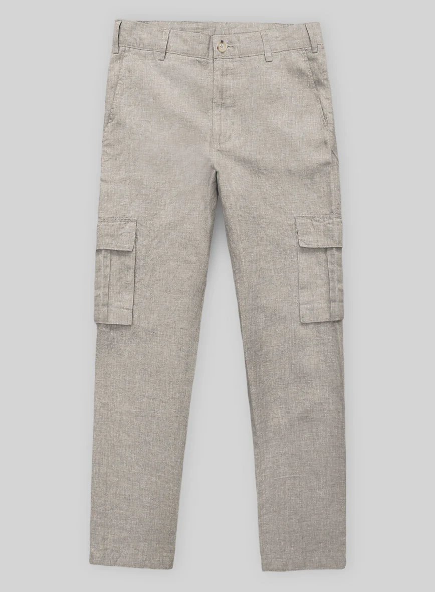 Ivy Beige Linen Cargo Pants - Image 2