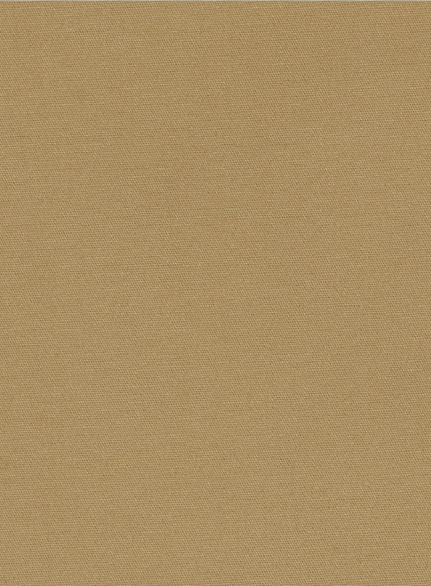 Khaki Feather Cotton Canvas Stretch Pants - Image 3