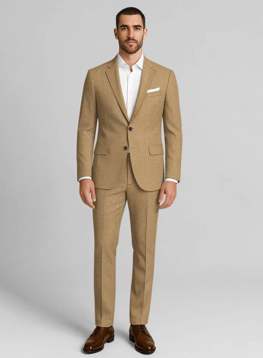 Khaki Flannel Wool Suit