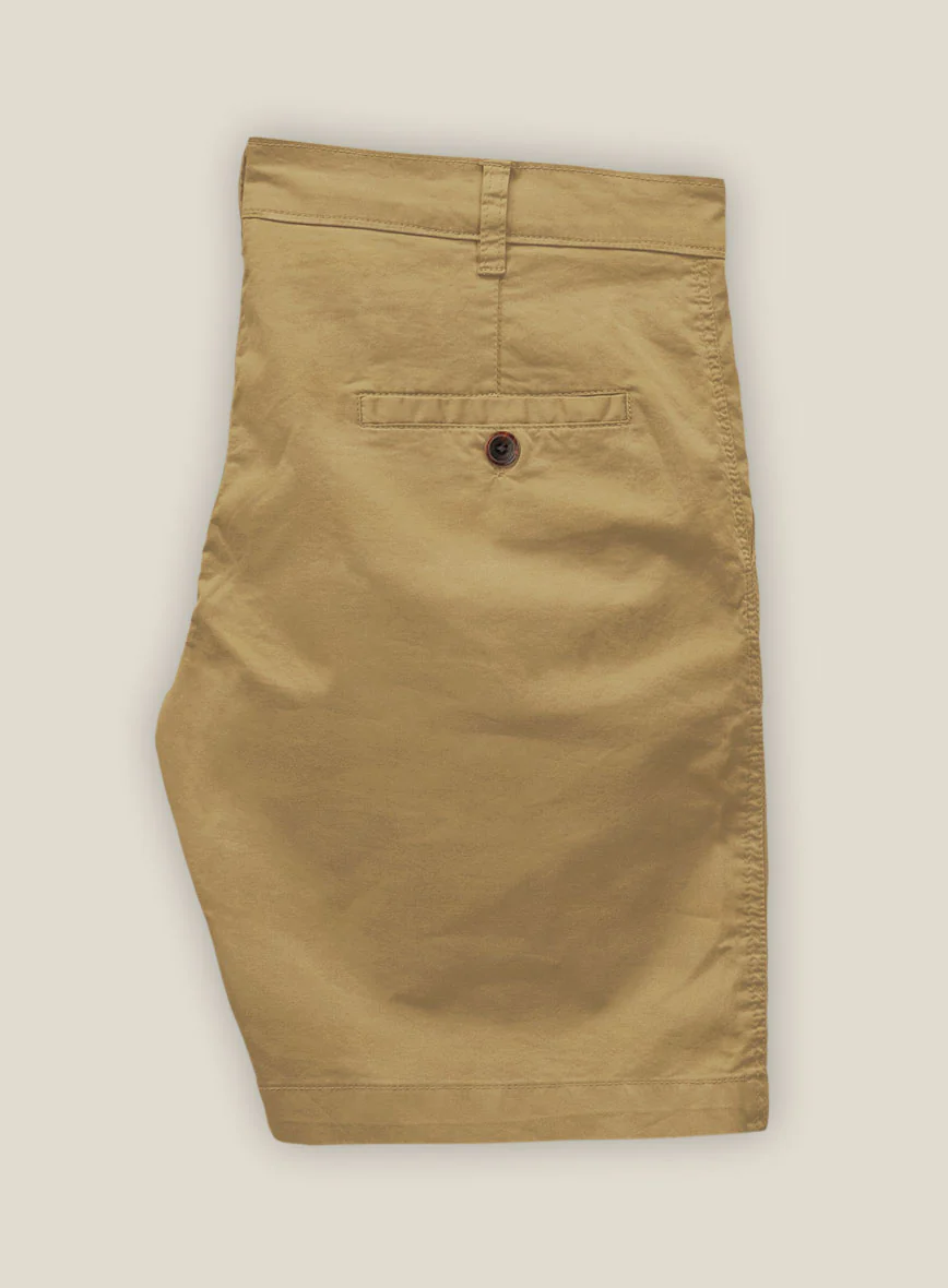 Khaki Stretch Chino Shorts - Image 3