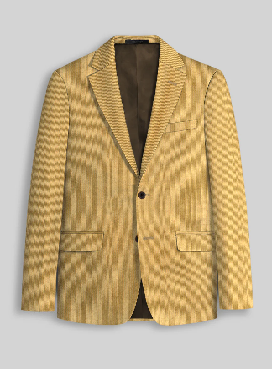Khaki Stretch Pin Corduroy Jacket