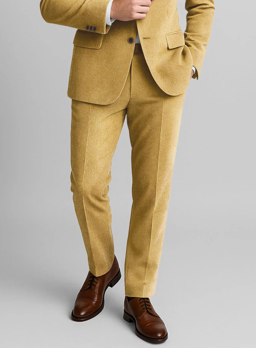 Khaki Stretch Pin Corduroy Suit - Image 6