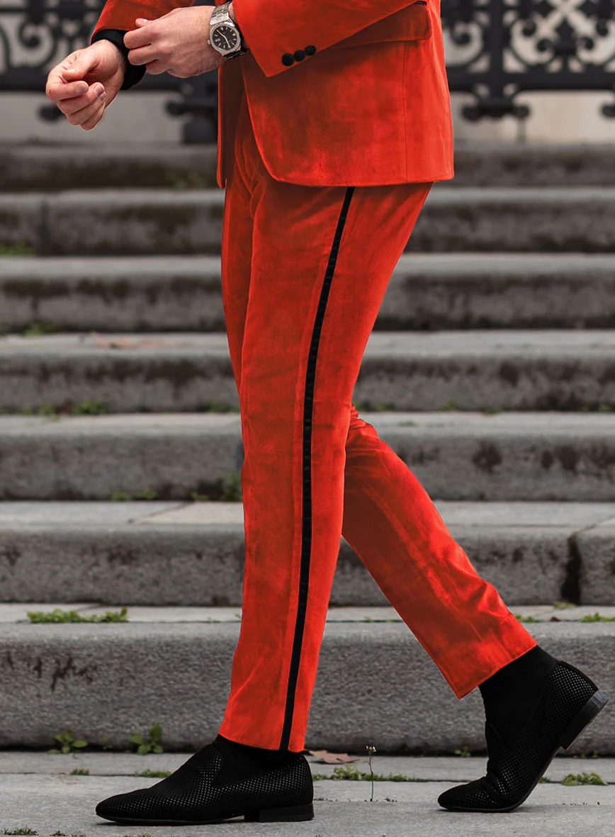 Kingsman Orange Velvet Tuxedo Suit - Image 5