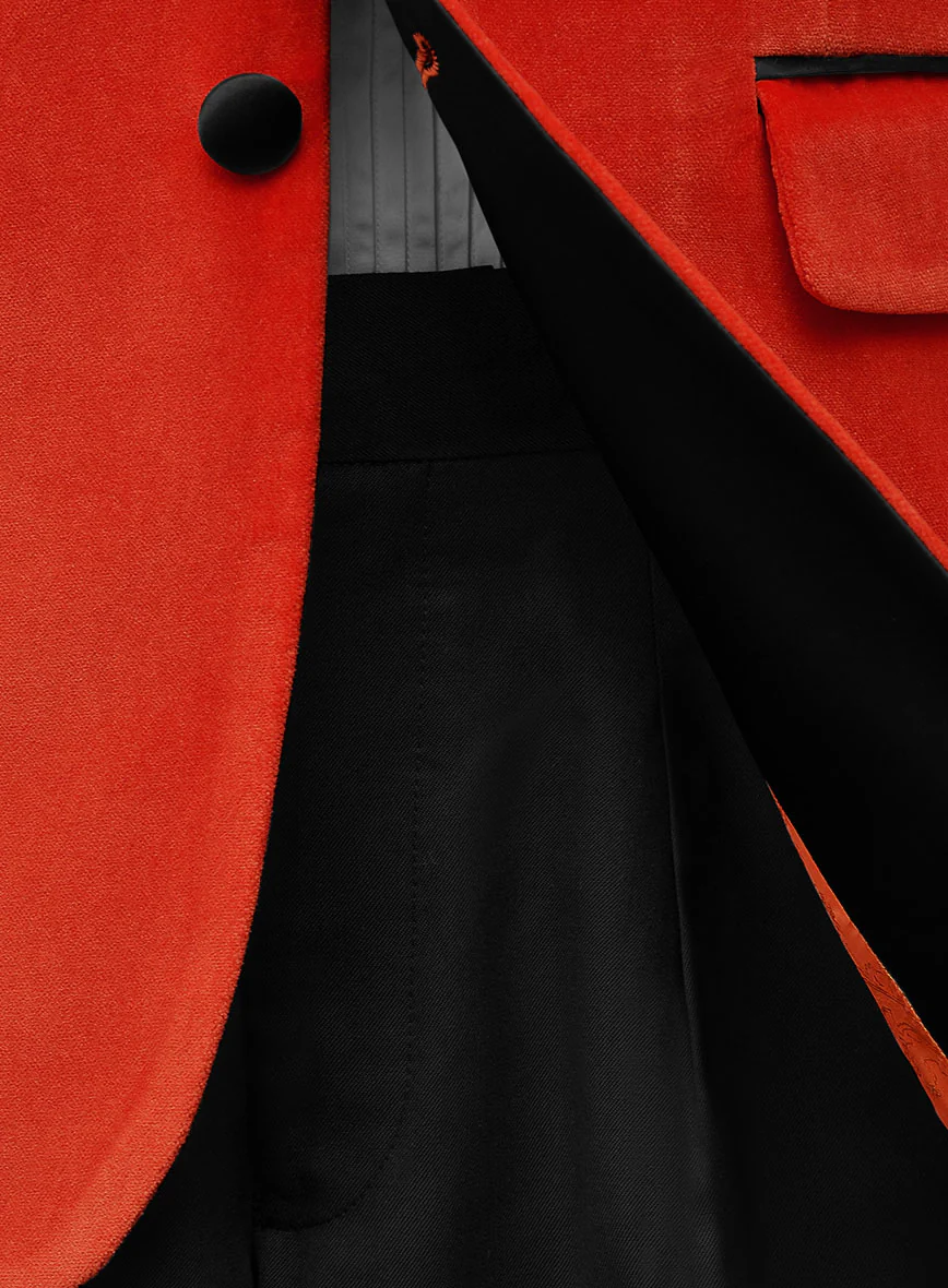 Kingsman Orange Velvet Tuxedo Suit II - Image 4