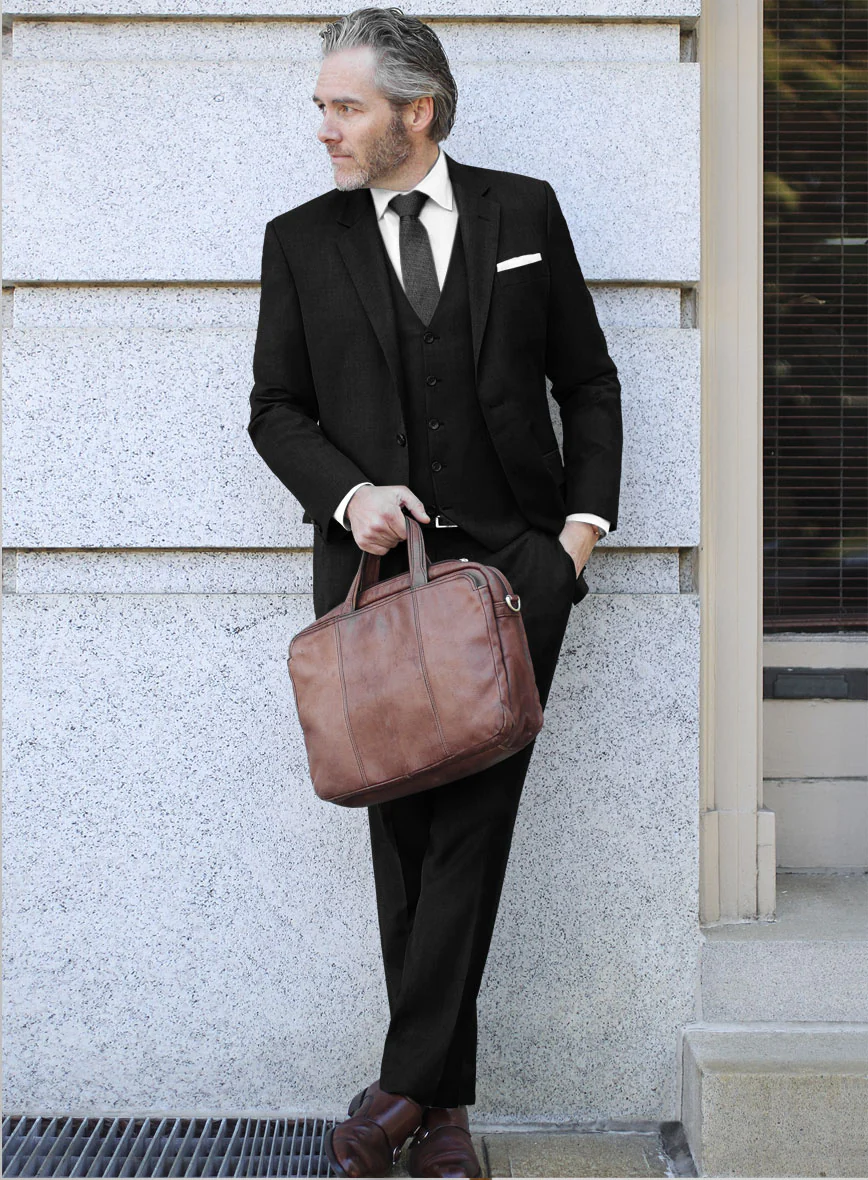 Lanificio Zegna Deep Black Wool Suit - Image 2