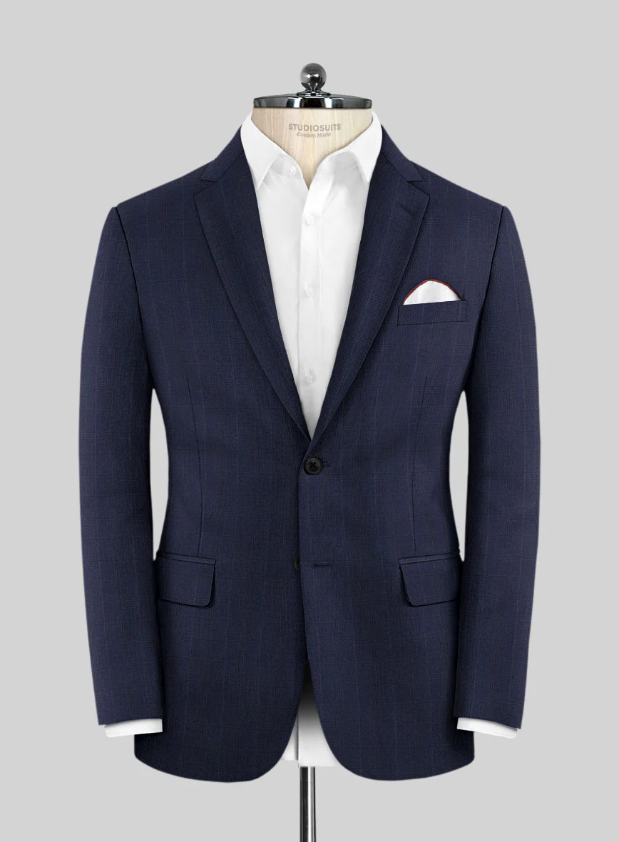 Lanificio Zegna Electa Casiri Blue Checks Wool Suit - Image 3