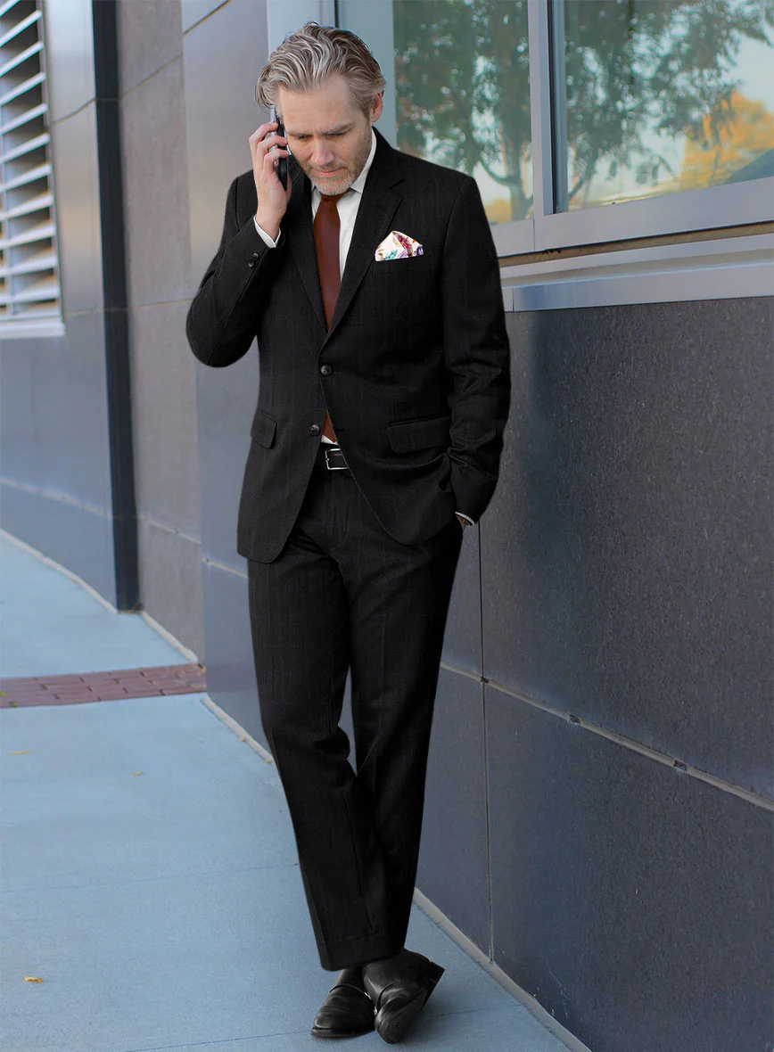 Lanificio Zegna Electa Corta Black Checks Wool Suit - Image 2