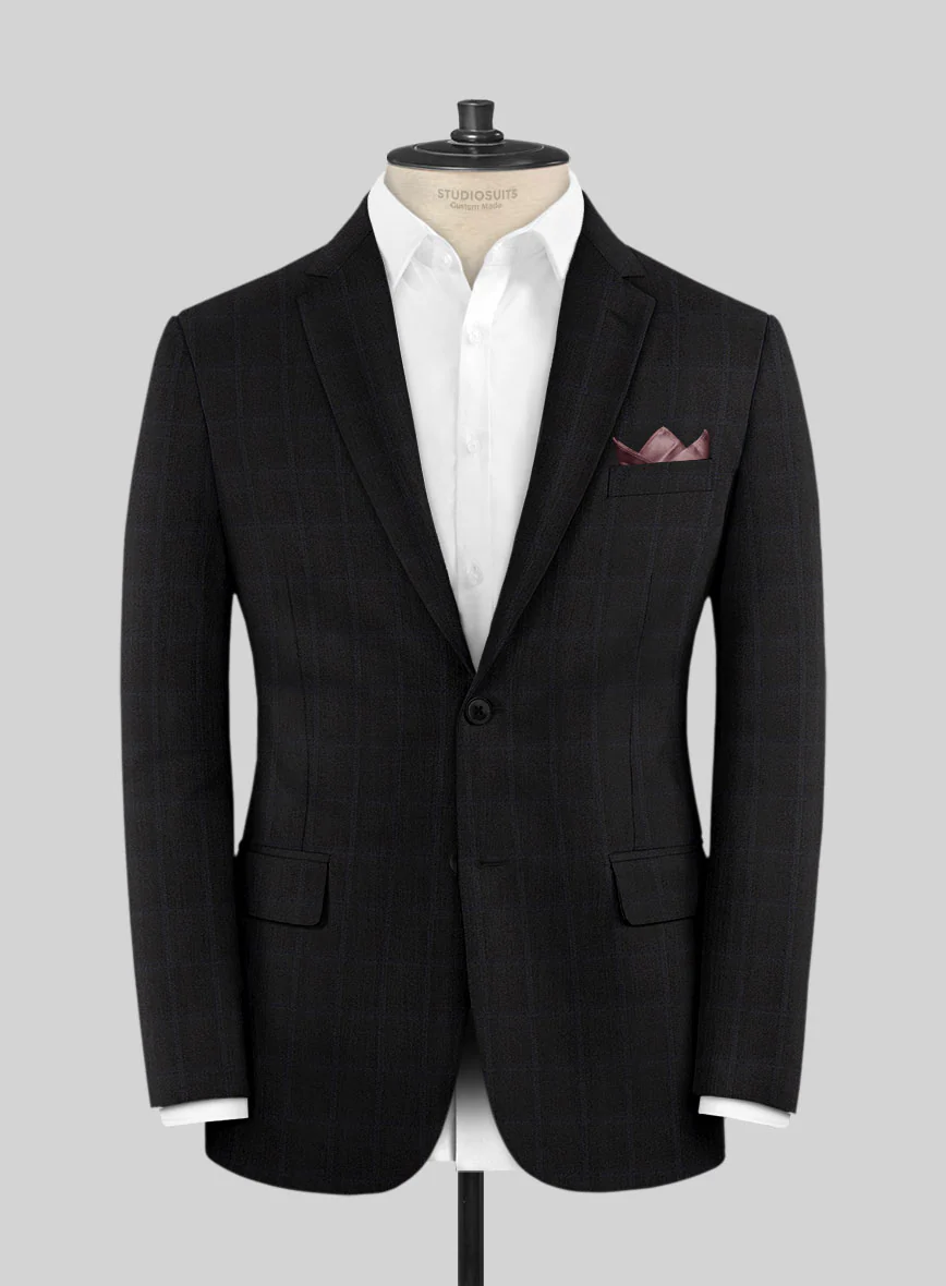 Lanificio Zegna Electa Corta Black Checks Wool Suit - Image 3