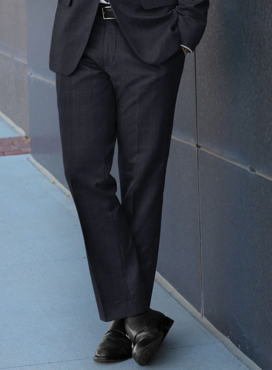 Lanificio Zegna Electa Corta Blue Checks Wool Pants - Image 2
