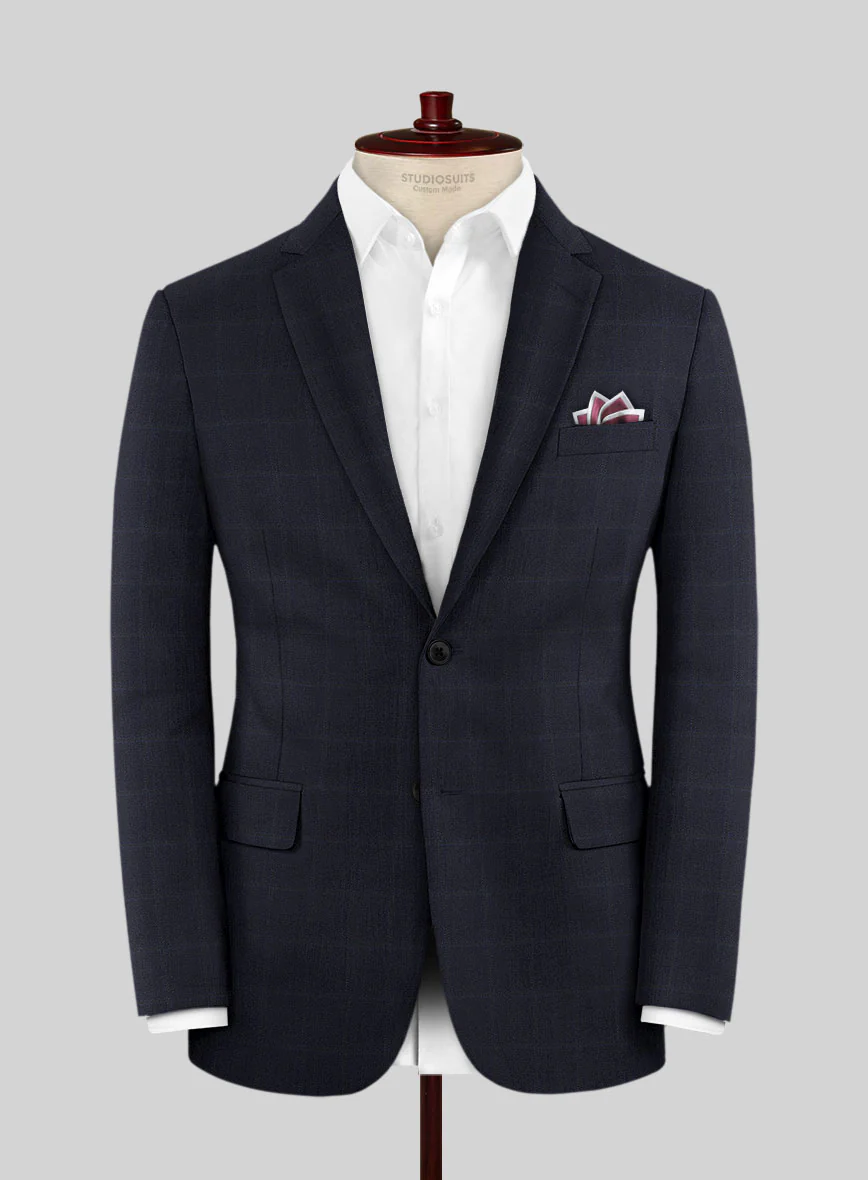 Lanificio Zegna Electa Corta Blue Checks Wool Suit - Image 3