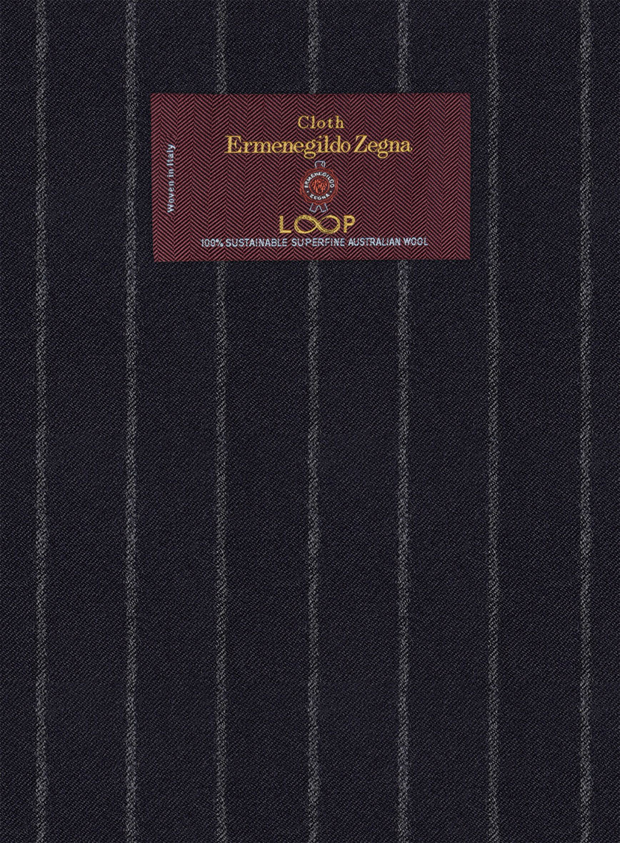Lanificio Zegna Loop Adana Blue Stripe Wool Jacket - Image 2