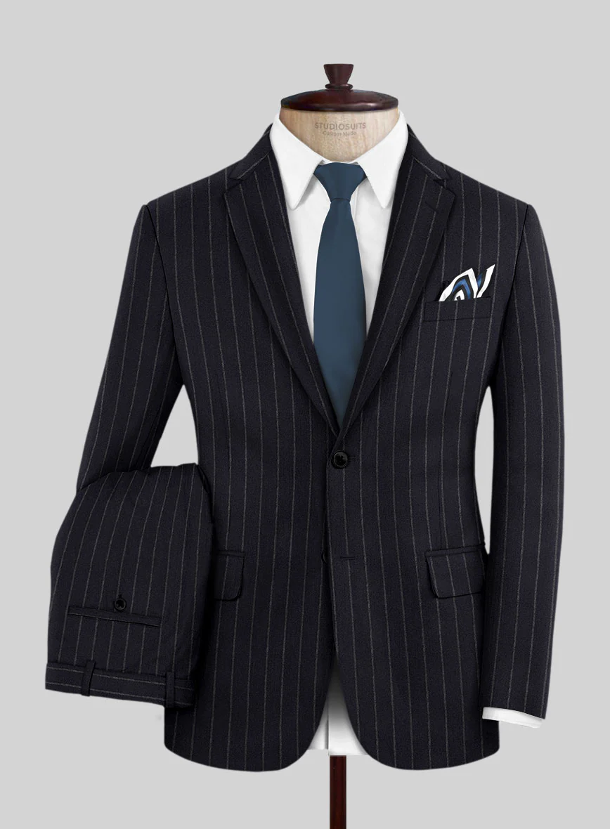 Lanificio Zegna Loop Adana Blue Stripe Wool Suit
