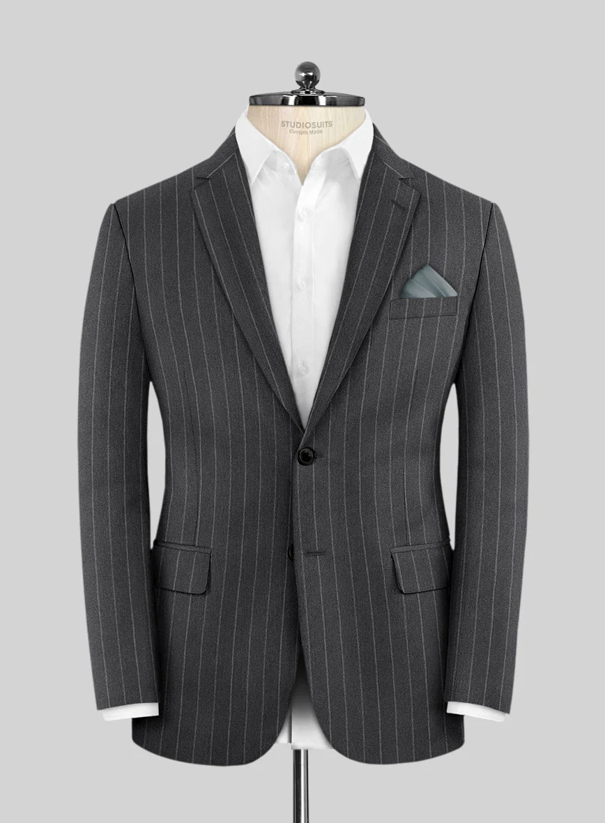 Lanificio Zegna Loop Adana Gray Stripe Wool Jacket
