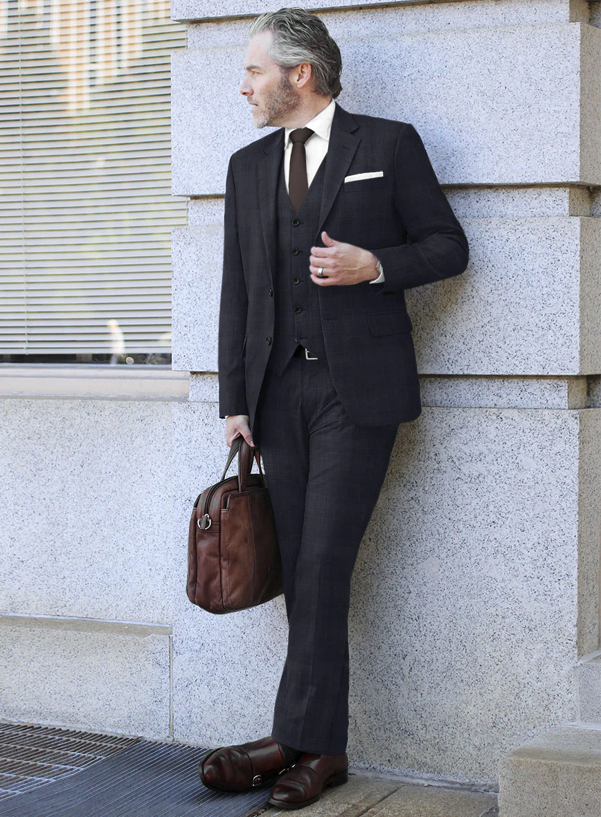 Lanificio Zegna Traveller Mence Blue Checks Wool Suit - Image 2