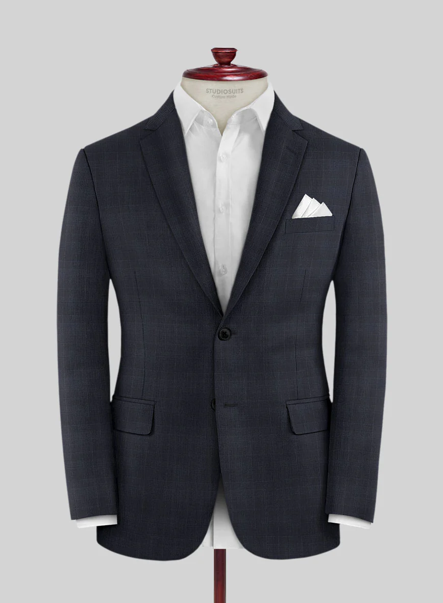 Lanificio Zegna Traveller Mence Blue Checks Wool Suit - Image 3