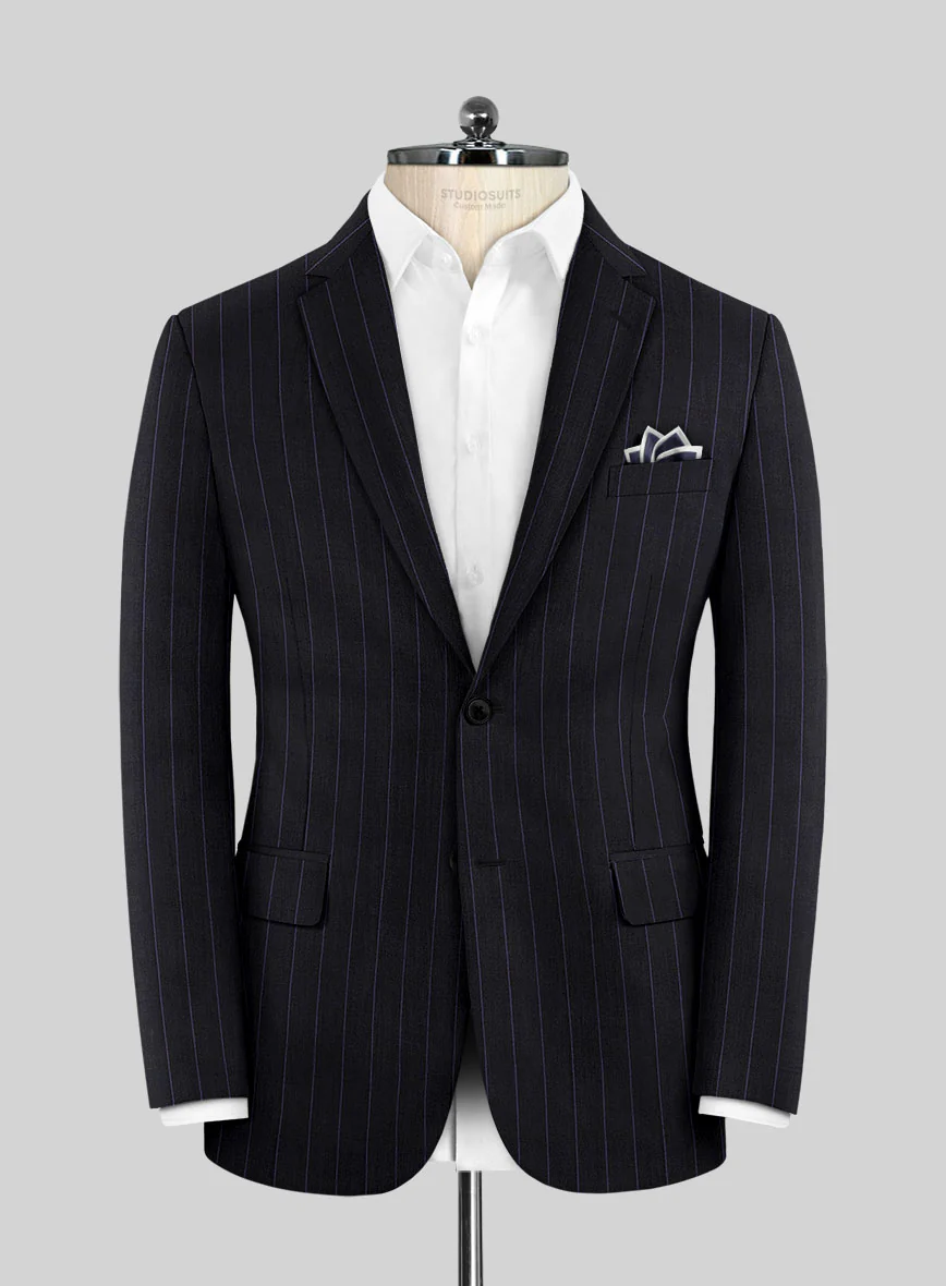 Lanificio Zegna Traveller Renar Blue Stripe Wool Jacket