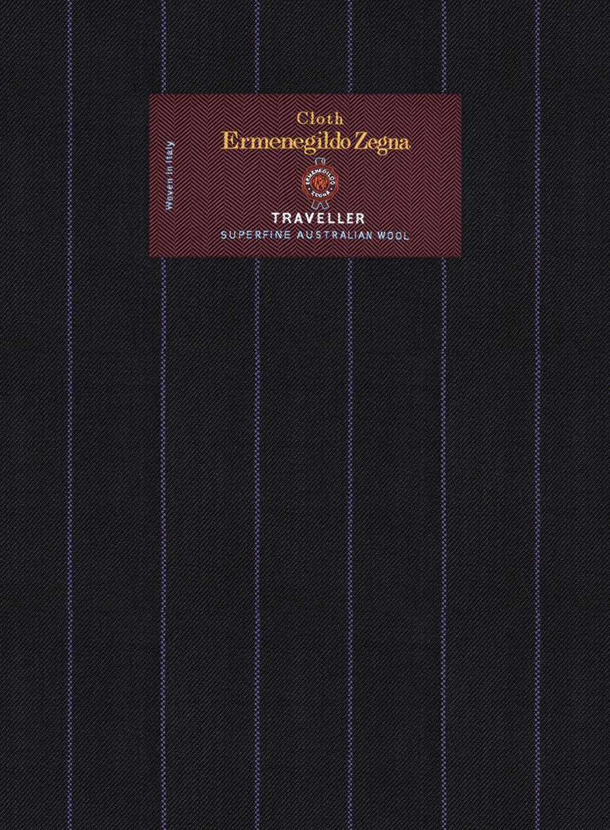 Lanificio Zegna Traveller Renar Blue Stripe Wool Jacket - Image 2