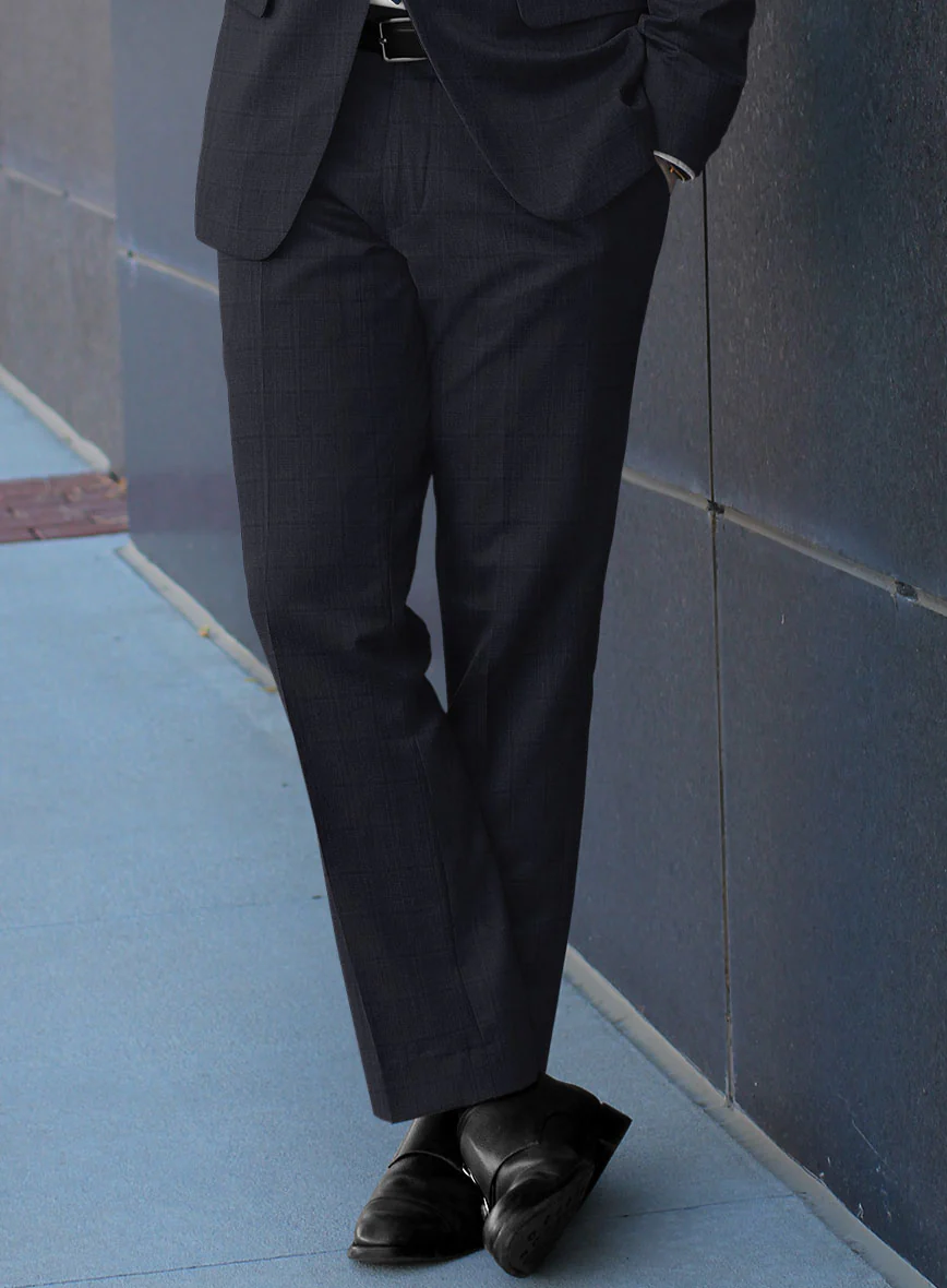 Lanificio Zegna Traveller Sarcos Blue Checks Wool Pants - Image 2
