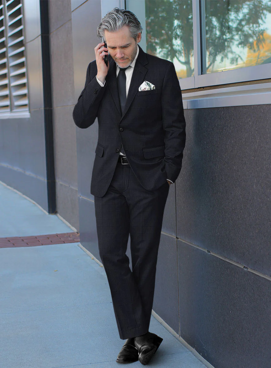 Lanificio Zegna Traveller Sarcos Blue Checks Wool Suit - Image 2