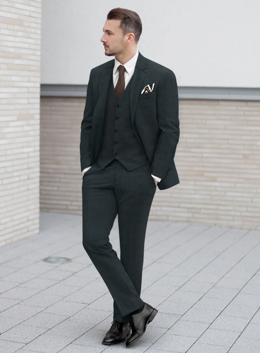Lanificio Zegna Traveller Tirno Dark Blue Checks Wool Suit - Image 2