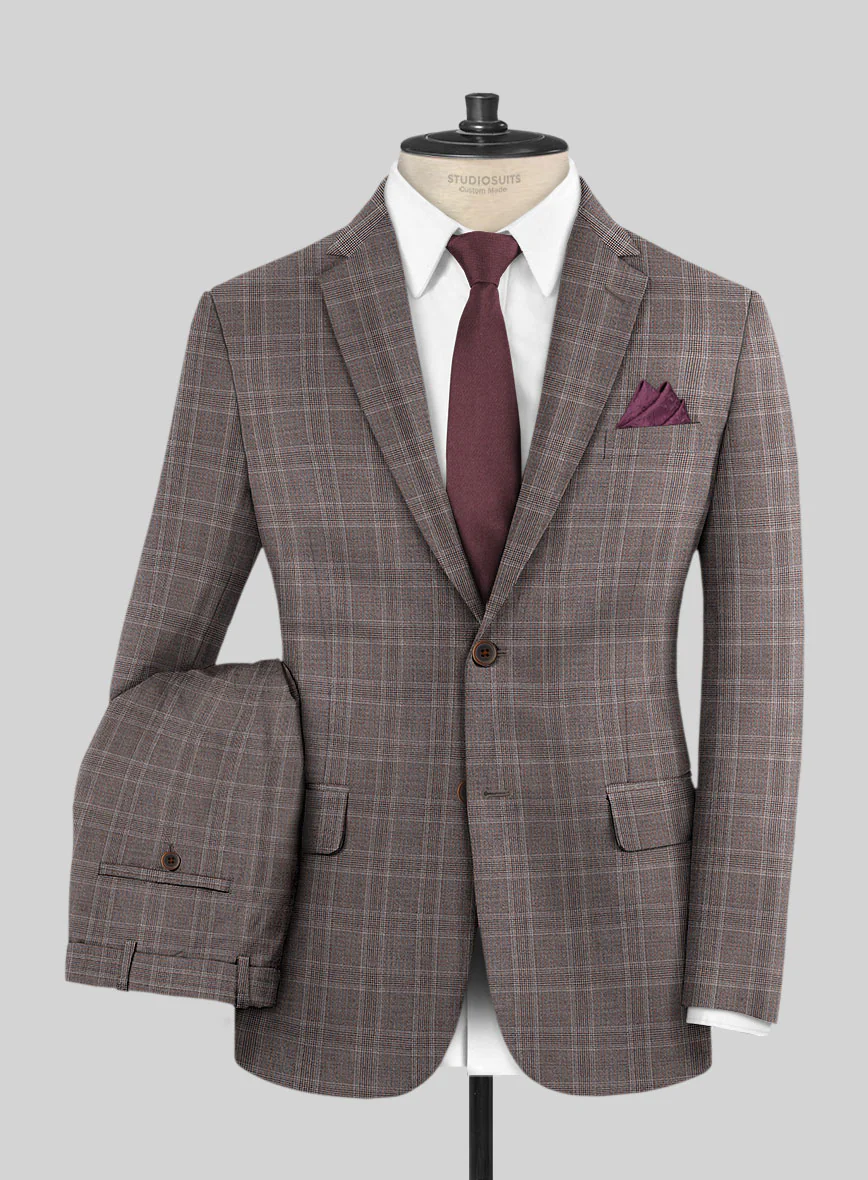 Lanificio Zegna Traveller Valen Brown Checks Wool Suit