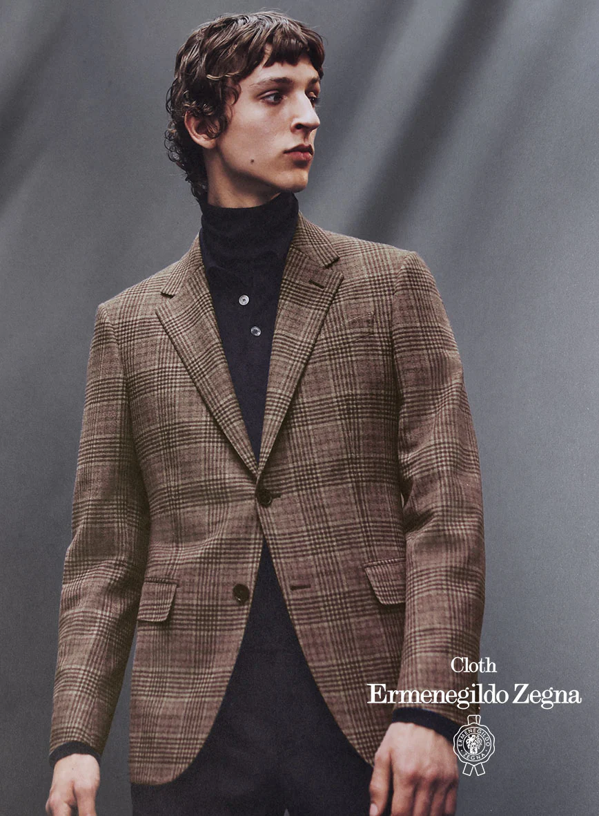 Lanificio Zegna Trofeo Brown Glen Cashmere Jacket - Image 2