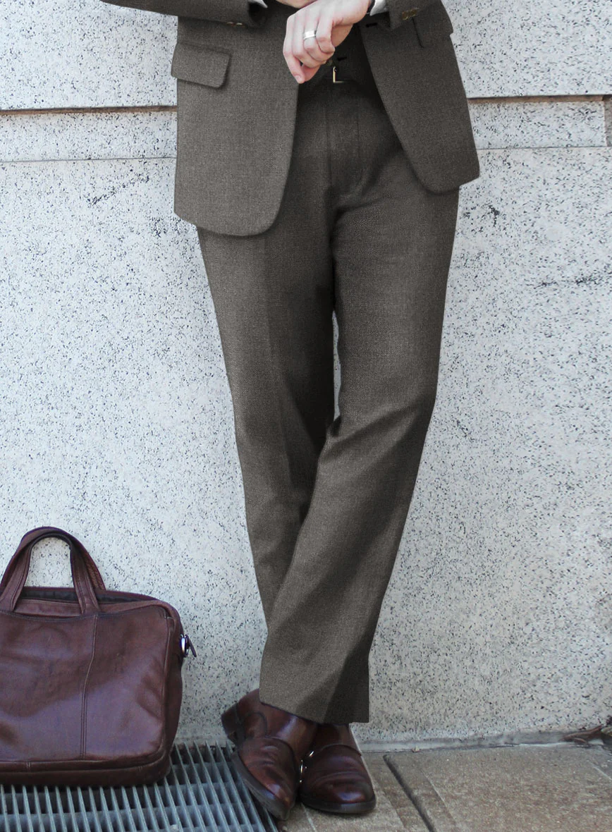 Lanificio Zegna Trofeo Couture Brown Wool Pants - Image 2