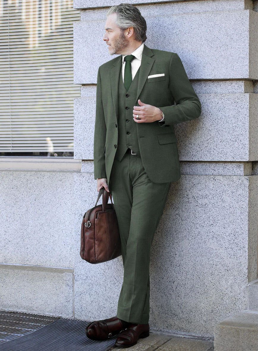 Lanificio Zegna Trofeo Dark Green Wool Suit - Image 2