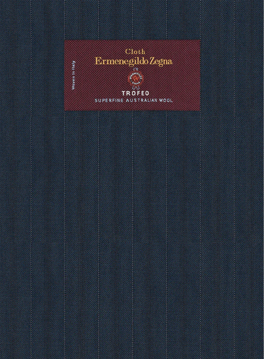 Lanificio Zegna Trofeo Dexi Blue Stripe Wool Pants - Image 2