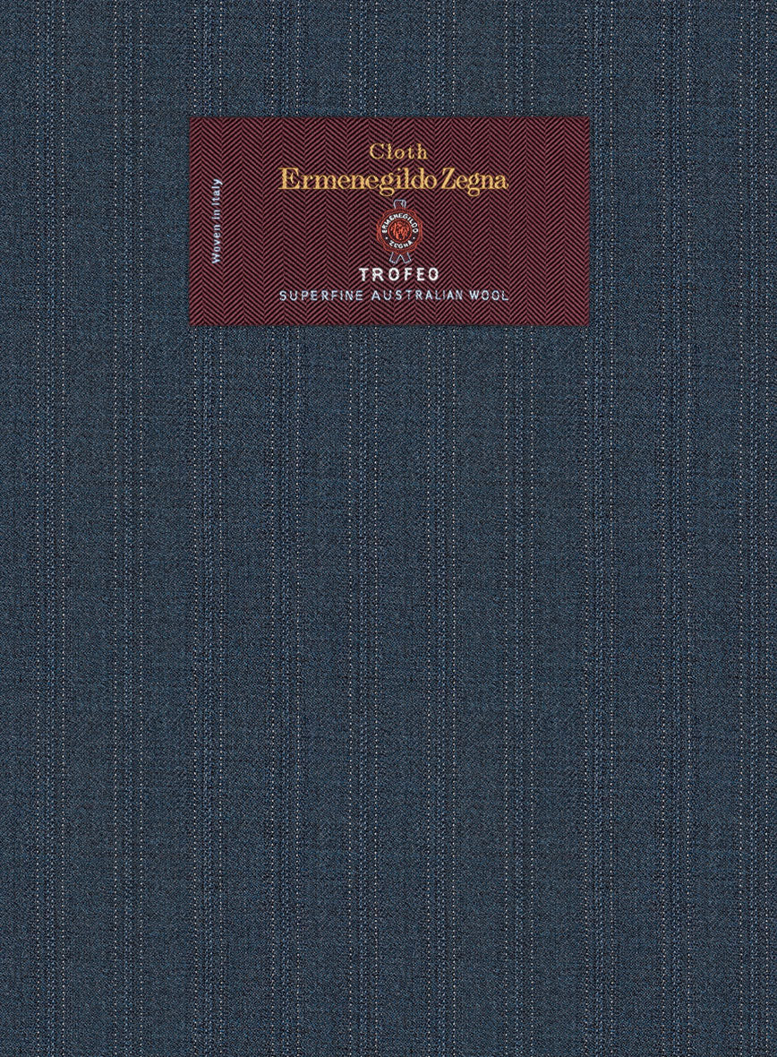 Lanificio Zegna Trofeo Dexi Regal Blue Stripe Wool Pants - Image 3