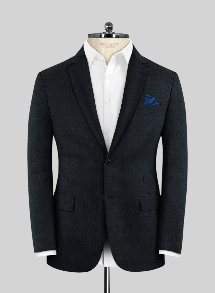 Lanificio Zegna Trofeo Jolge Dark Blue Checks Wool Suit - Image 3