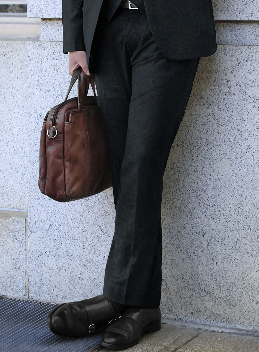 Lanificio Zegna Trofeo Jolge Dark Blue Checks Wool Suit - Image 4
