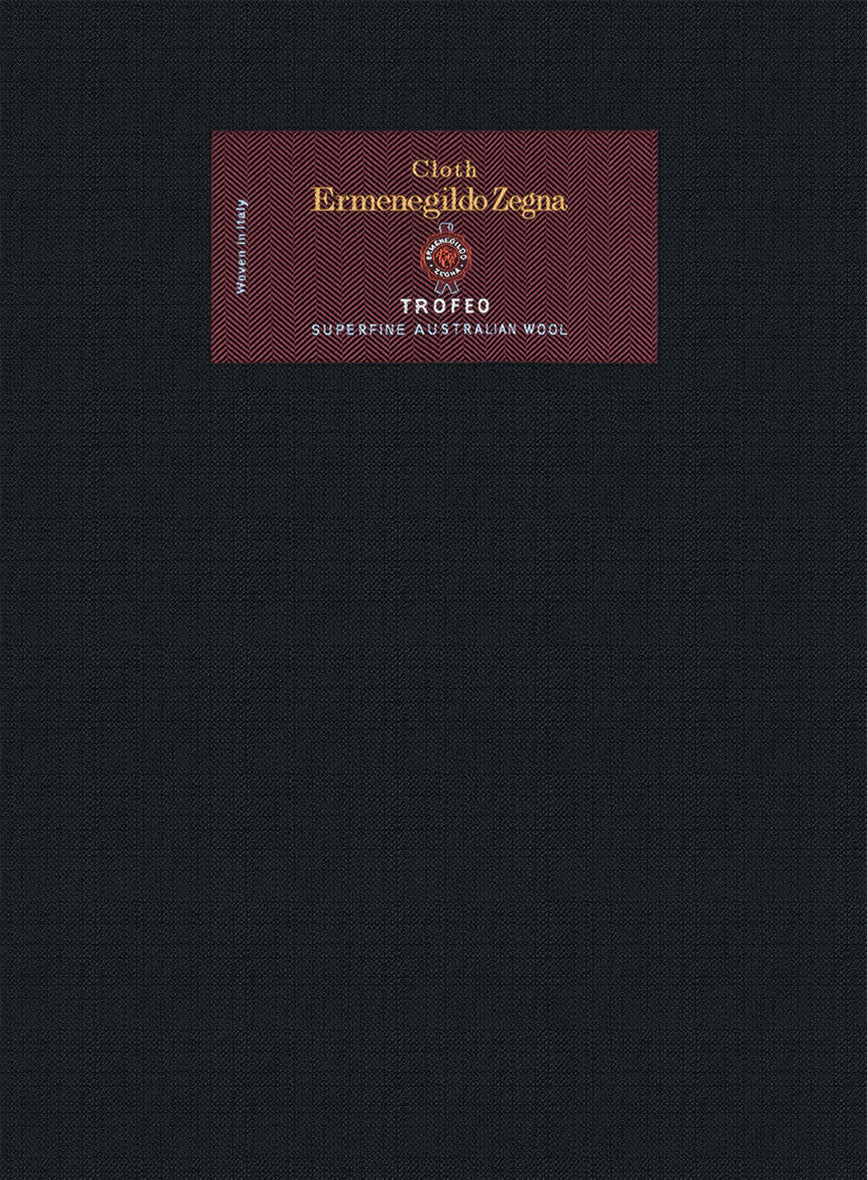 Lanificio Zegna Trofeo Jolge Dark Blue Checks Wool Suit - Image 7