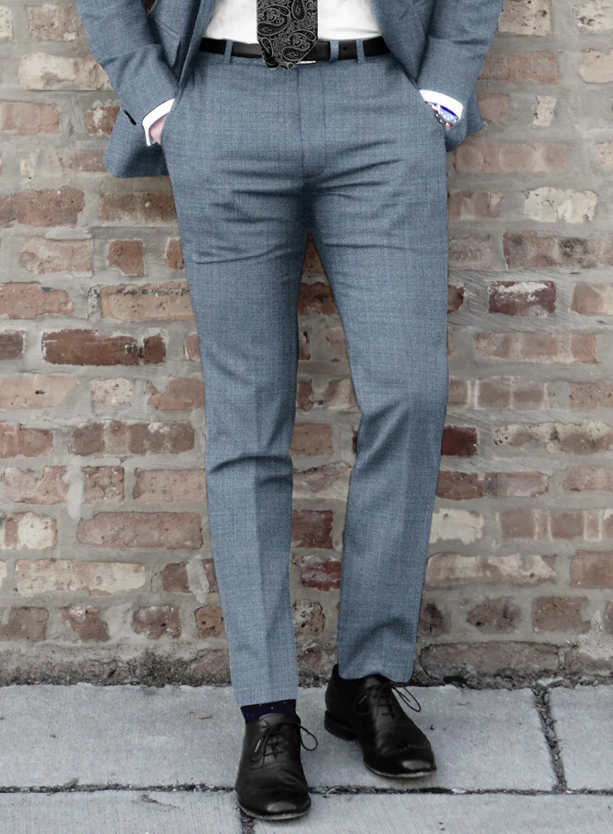 Lanificio Zegna Trofeo Jordy Blue Wool Pants - Image 2