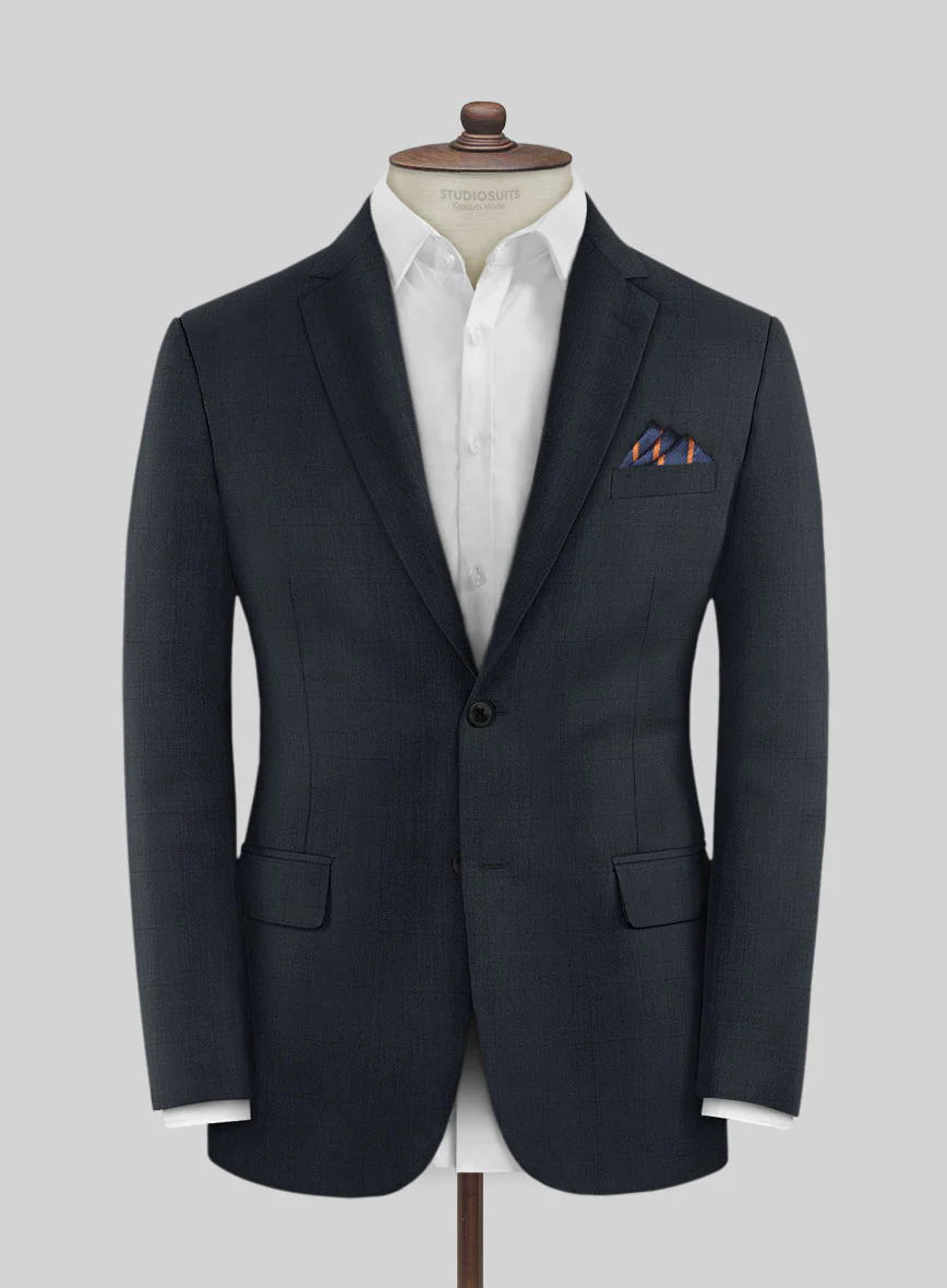 Lanificio Zegna Trofeo Malno Dark Blue Checks Wool Jacket