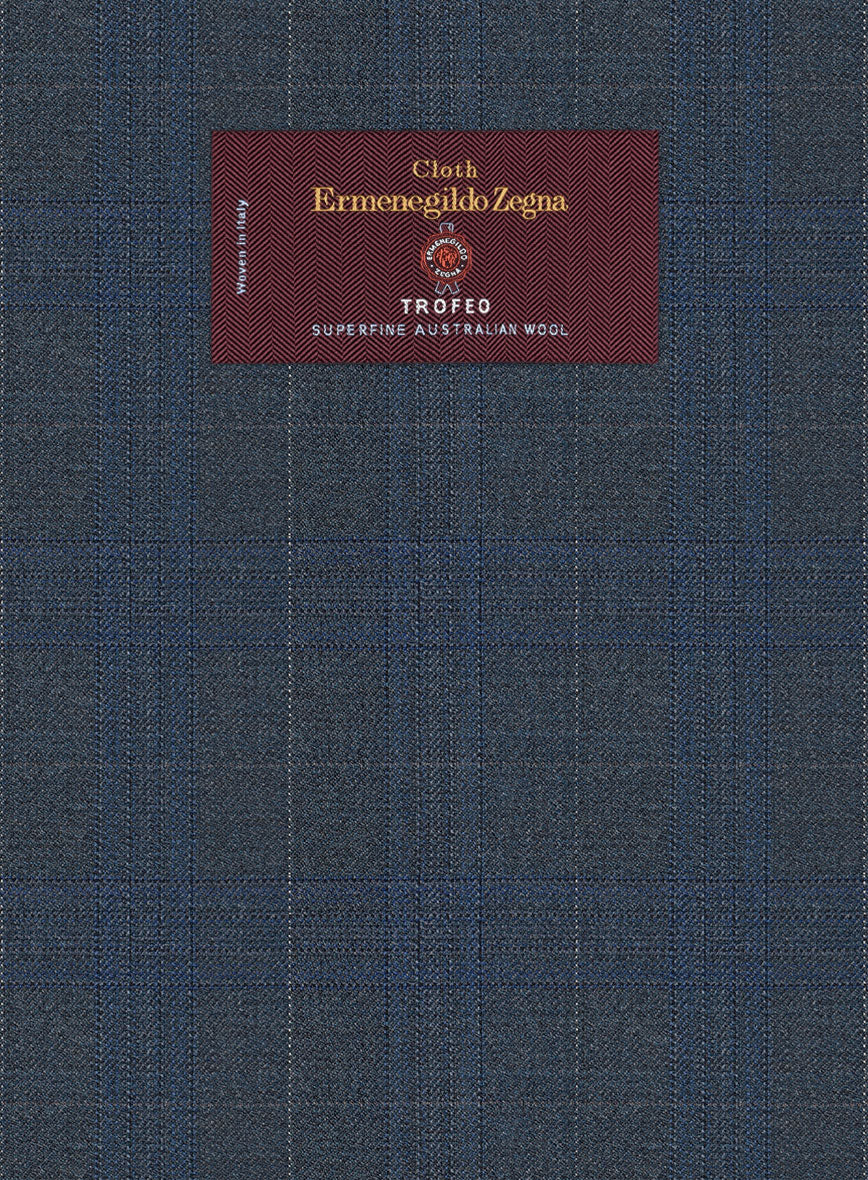 Lanificio Zegna Trofeo Malno Regal Blue Checks Wool Jacket - Image 2