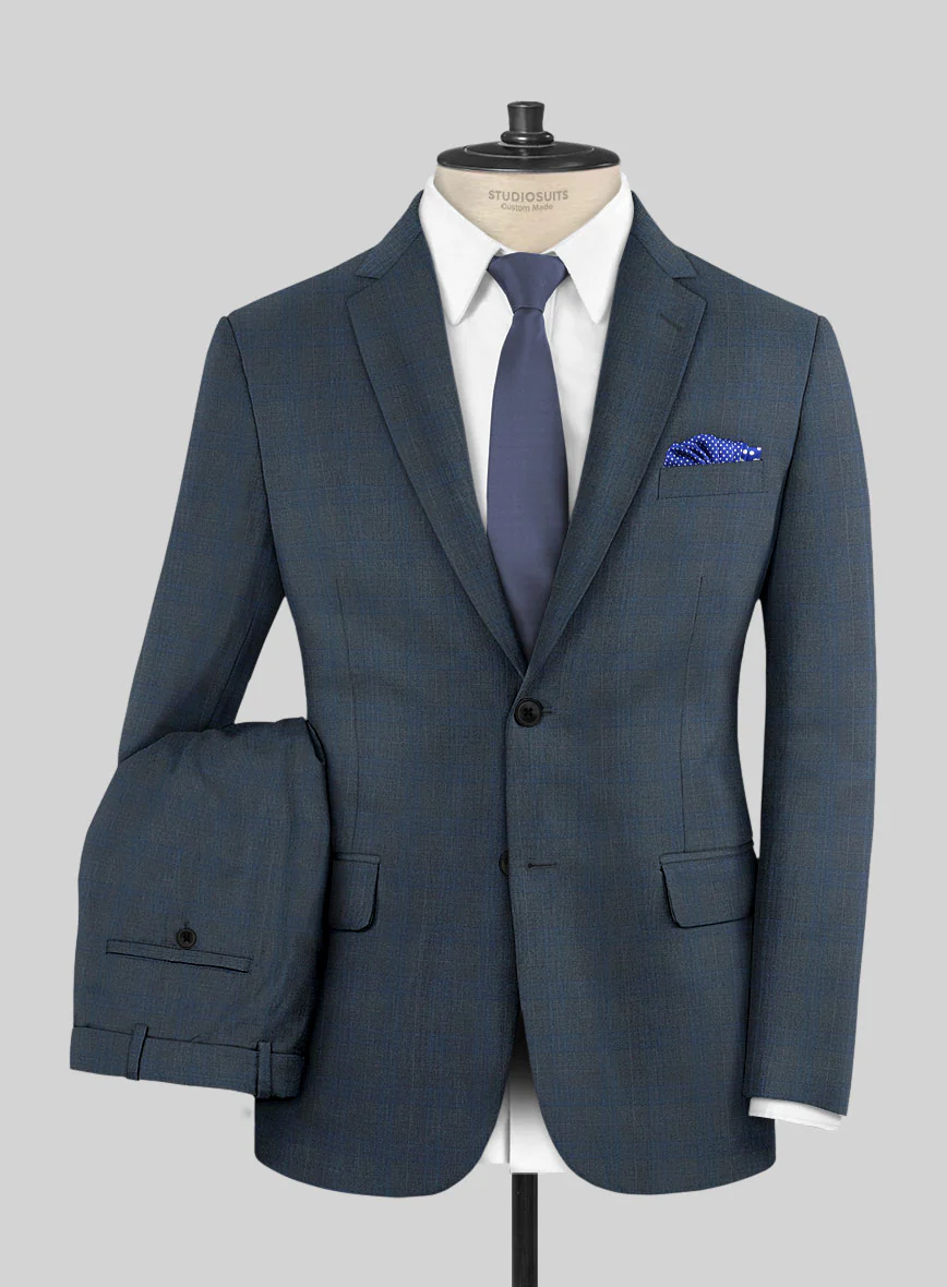 Lanificio Zegna Trofeo Malno Regal Blue Checks Wool Suit
