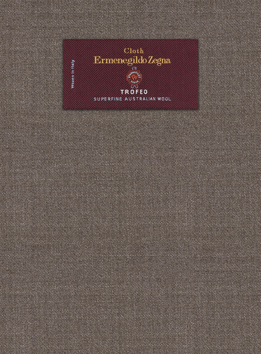 Lanificio Zegna Trofeo Mud Brown Wool Jacket - Image 2