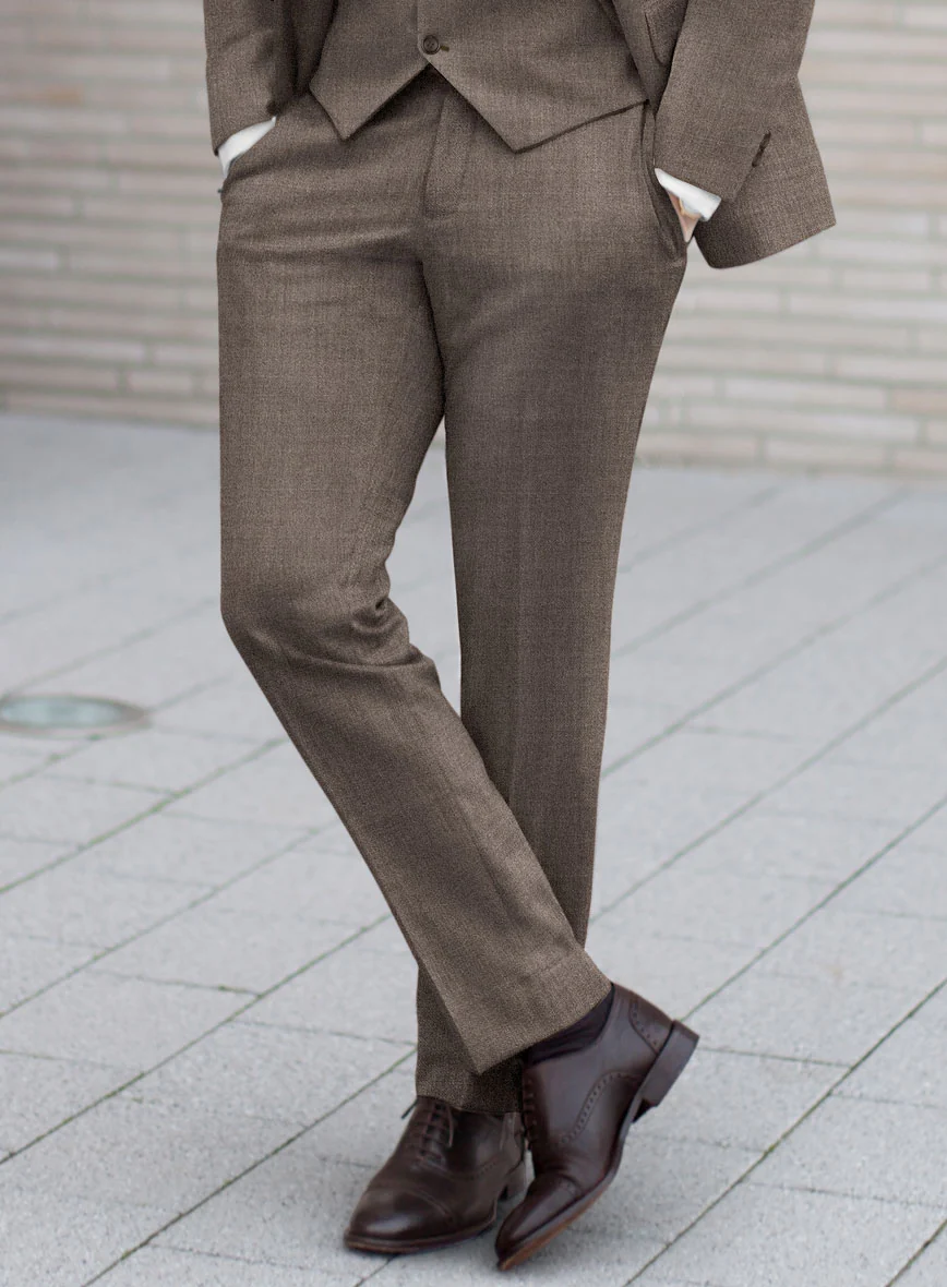 Lanificio Zegna Trofeo Mud Brown Wool Pants - Image 2